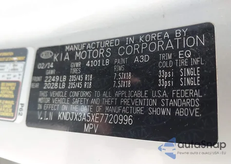 2014 Kia Soul ! from USA, damaged, VIN KNDJX3A5XE7720996